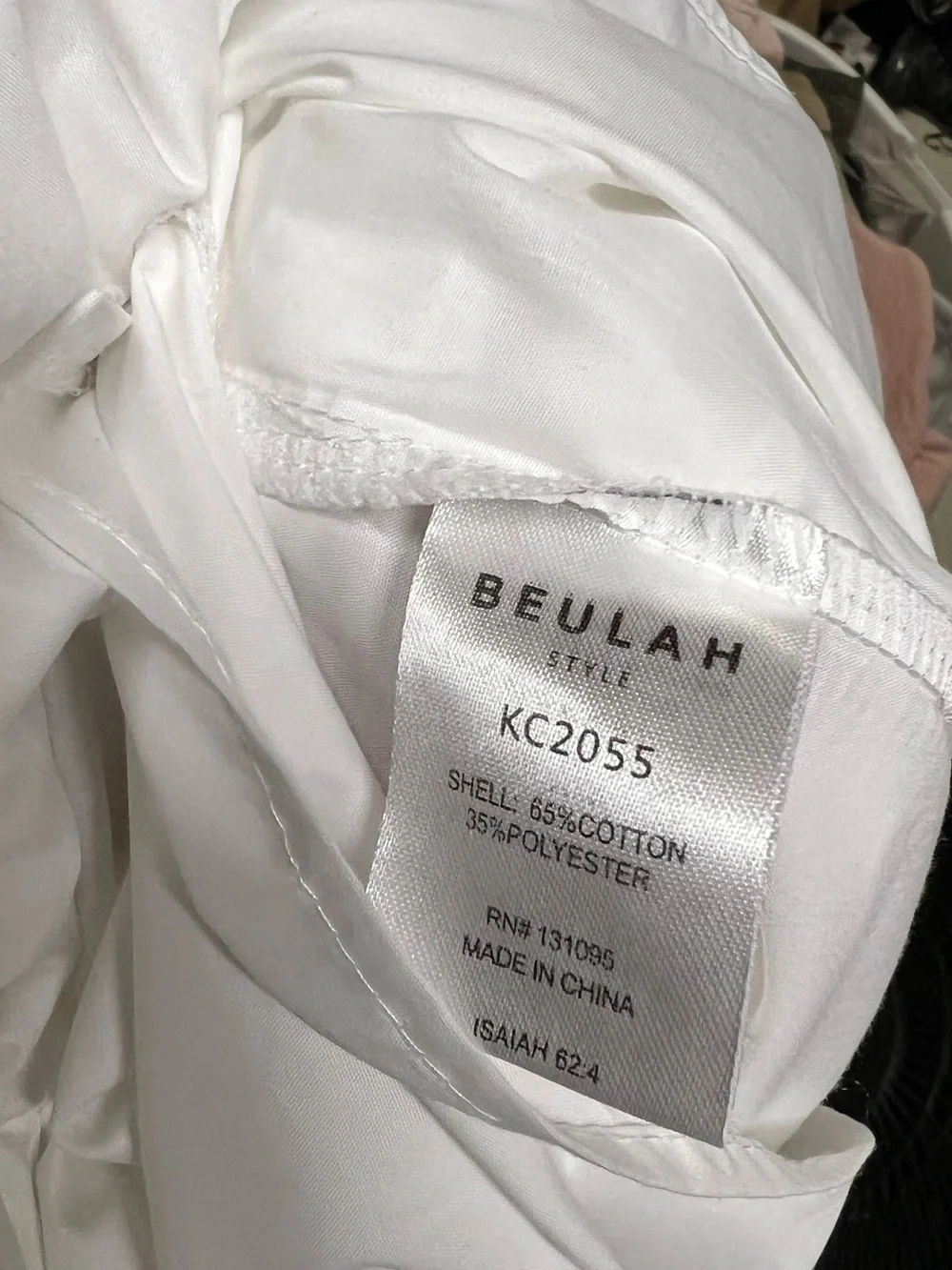 Beulah White Puff-Sleeve High Neck Blouse - Picture 4 of 5